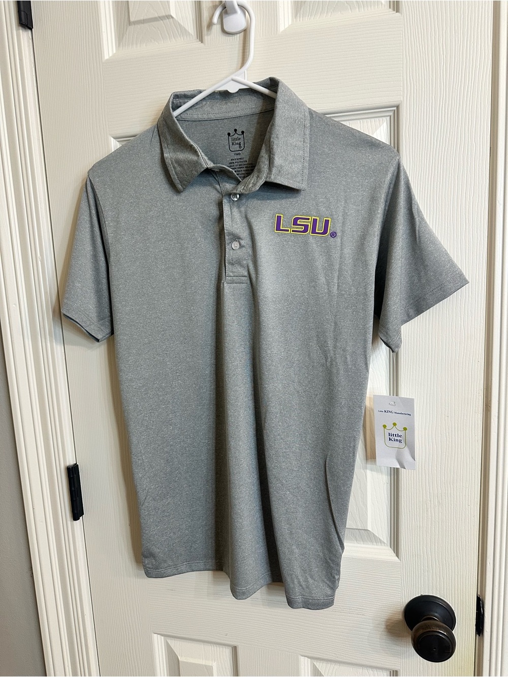 LSU Youth Gray Performance Polo Shirt